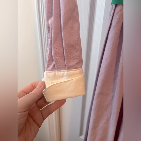 Vintage cotton shirt dress in lilac - Picture 2 of 5